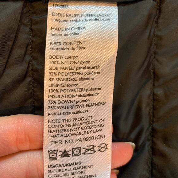 Eddie Bauer 550 Down Lightweight Zip-up Puffer Jacket | Navy Blue | Large - Picture 9 of 13